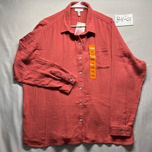 Salmon Button-Up Shirt XXL